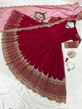 NEW LAUNCH HEAVY FAUX GEORGETTE GOWN WITH NET DUPATTA FOR FUNCTION WEAR