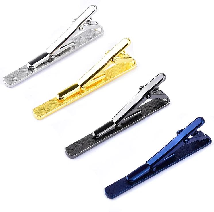4PCS Mens Stainless Steel Tie Clip Necktie Bar Clasp Clamp Pin Gold Black Silver - Image 2 of 4