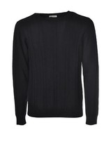 Paolo Pecora Crewneck sweater in worked yarn A0627012-6728-BLU