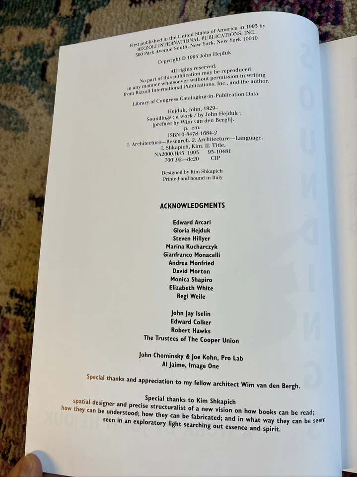 Soundings: A Work by John Hejduk published by RIZZOLI 1993 - Image 3 of 4