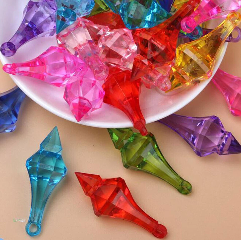 100Pcs/lot 18*46mm Hanging Pendant Diamond Drop Chandelier Acrylic Crystal Bead - Image 3 of 4
