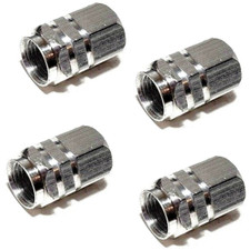 4x Aluminum Tire Wheel Rims Stem Air Valve Caps Tyre Cover Car Truck Bike Silver