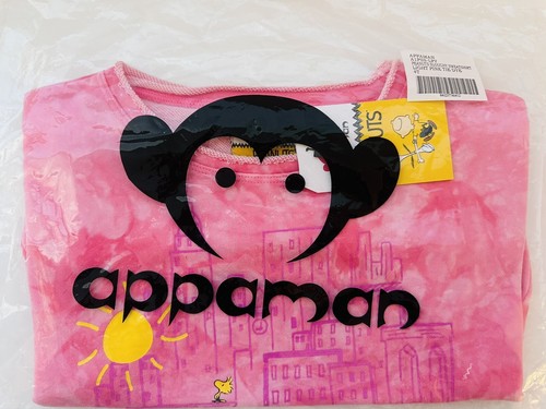 Appaman Peanuts Slouchy Sweatshirt Light Pink Tie Dye Girls Size 4T NWT - Picture 2 of 3