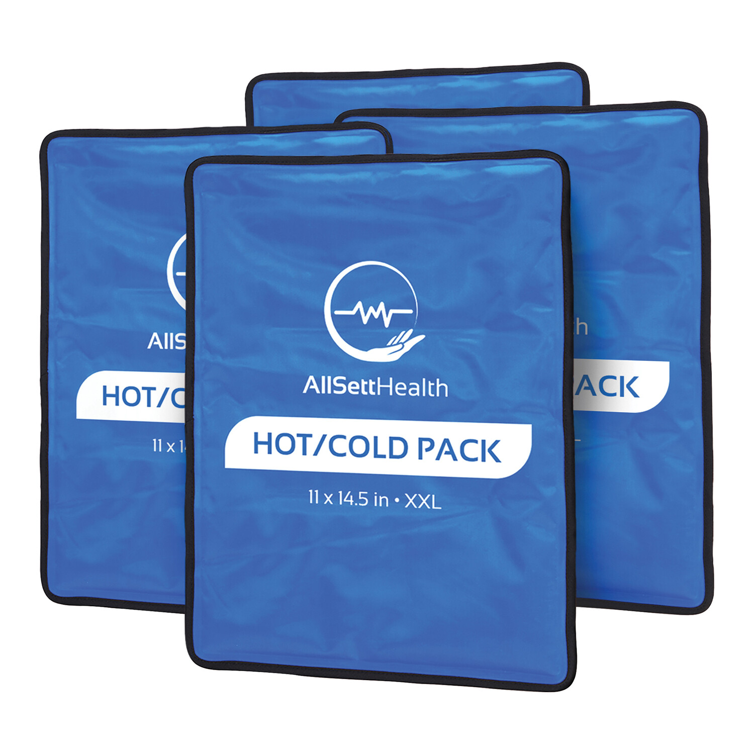 AllSett Health XXL Reusable Hot and Cold Gel Packs for Injuries (4 Pack