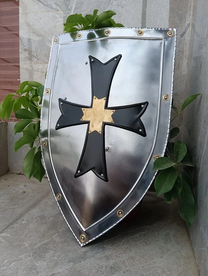 Rüstung Tempelritter Schild Stahlrüstung Schild Kampfkrieger Larp Schild Geschen - Bild 4 von 4