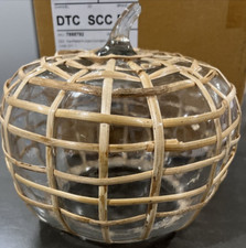  Pottery Barn Pumpkin cloche Rattan Palm Recycled Glass SM coastal