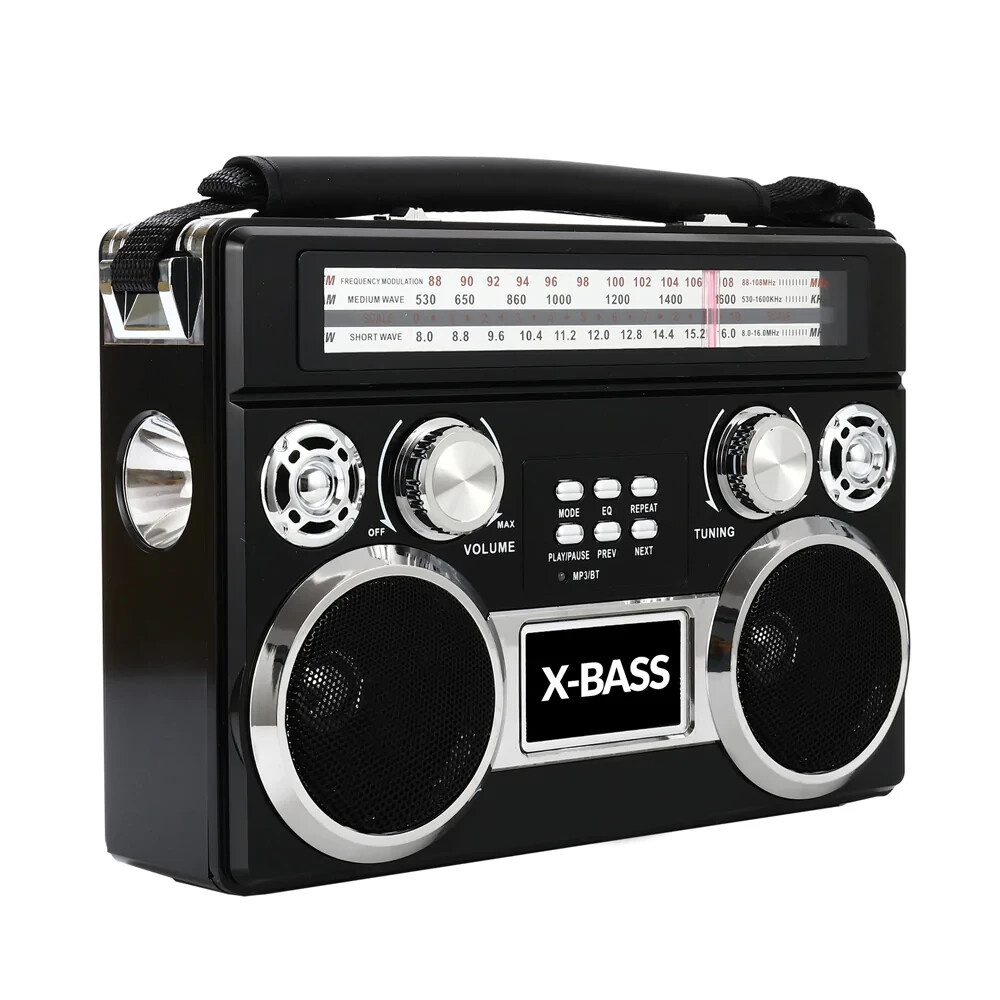 SuperSonic Loud Portable Boom Box With AM/FM /SW Radio And B