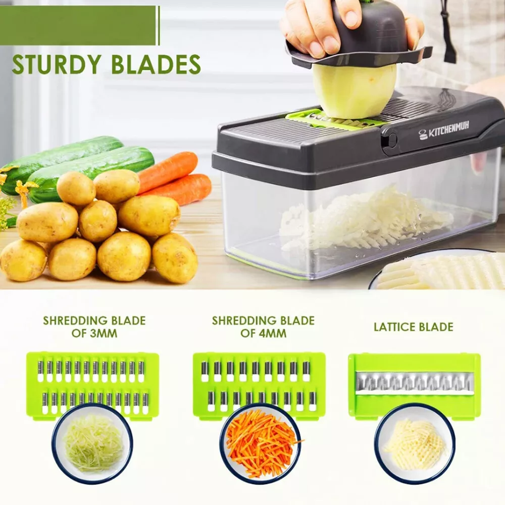 15-In-1 Vegetable Fruit Chopper Cutter Food Onion Veggie Dicer Slicer Kitchen US 15-In-1 Vegetable Fruit Chopper Cutter Food Onion Veggie Dicer Slicer Kitchen US