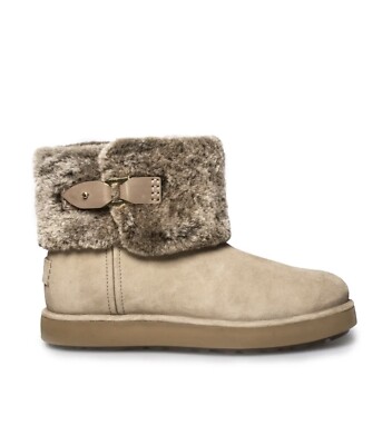 UGG CLASSIC BERGE MINI AMPHORA SUEDE WATERPROOF SHEEPSKIN WOMENS BOOTS US 10