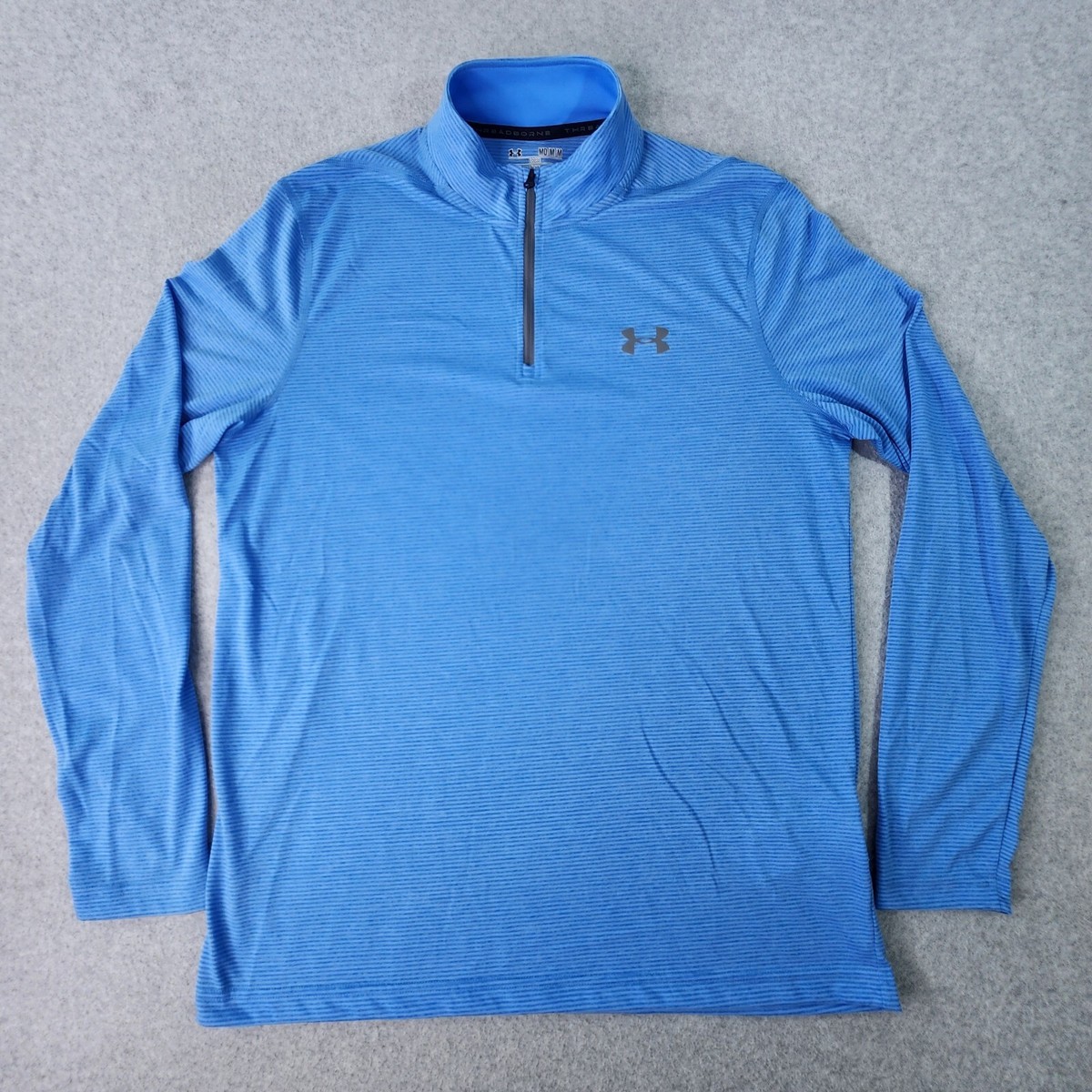 Under Armour 1/4 ZIp Golf Threadborne Light Pullover Mens M Blue Striped  Loose | eBay