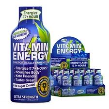 (12 Pack) Vitamin Energy® Immune+ Blue Raspberry Energy Shots, Clinically Proven