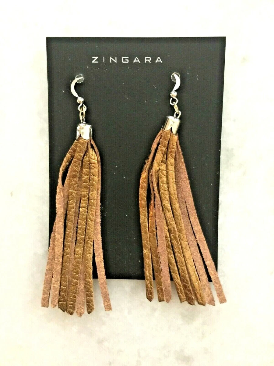 Long online leather earrings