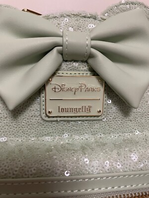 Loungefly Mint Green Minnie Mouse Pearl Ears Mini Backpack & Wallet Set Disney Unboxing GeekCore Pastel Green Pearl Minnie Mouse  main image 4