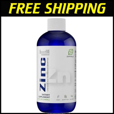 Ionic Zinc Liquid 8 Oz | Supports Skin, Hair & Immune Health | Natural Formula