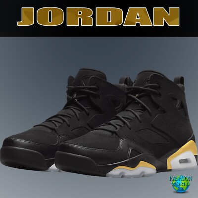 Nike Air Jordan Flight Club 91 Black Metallic Gold Shoes Men's Shoes Size 12