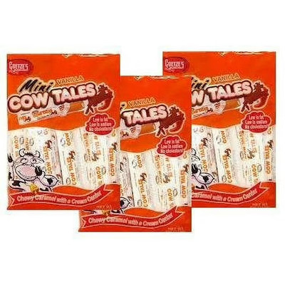 Goetze's Mini Vanilla Cow Tales, 4 Ounce Bag 3 BAGS