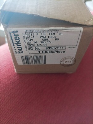 BURKERT 6013 A 3.0 FKM MS G1/4 0-10 bar 2-WEGE MAGNETVENTIL 125303. 24V 50Hz