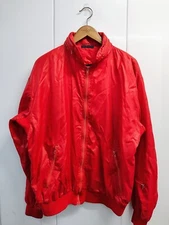 90s vintage mens Japanese retro streetwear red windbreaker jacket 