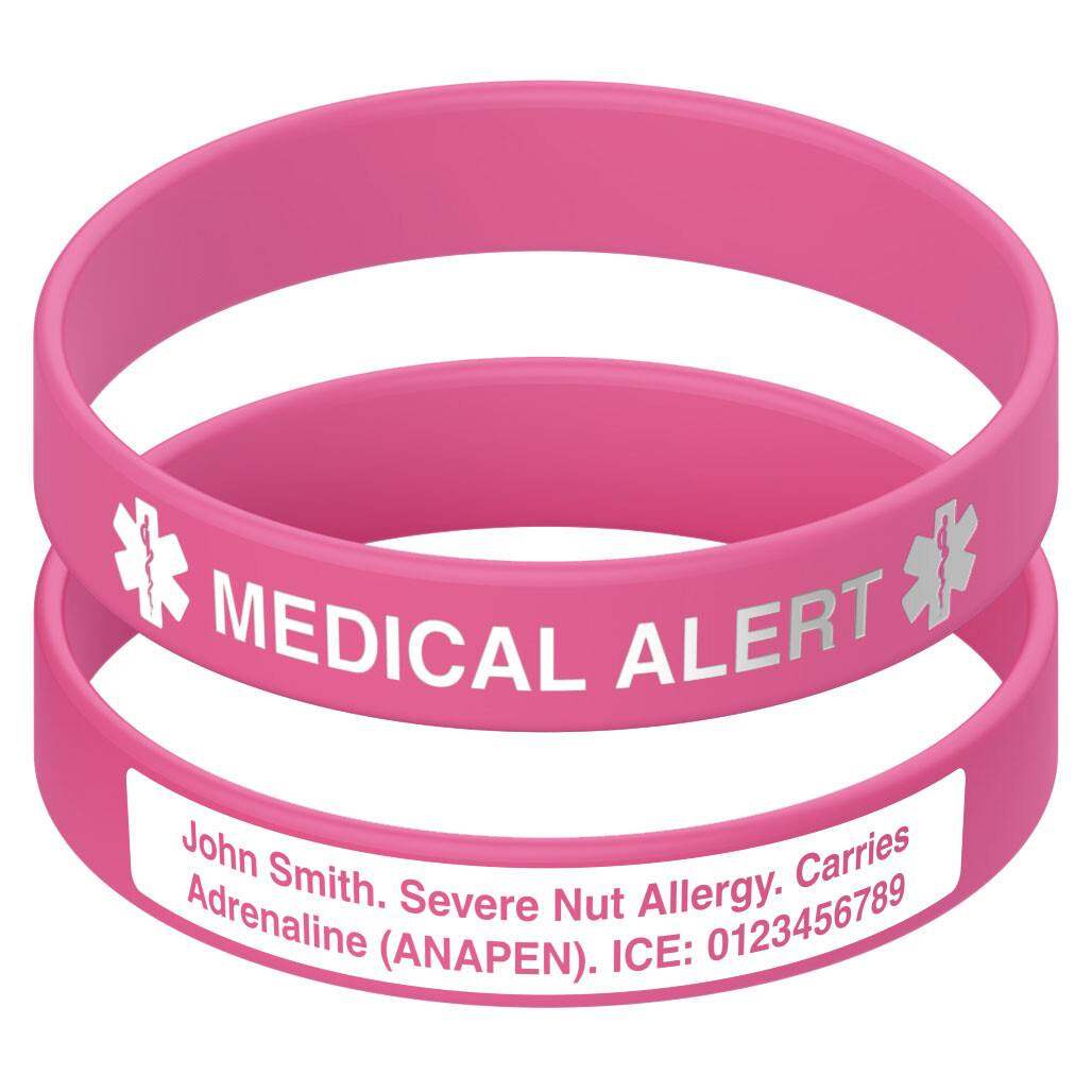 Medical Alert Engraveable Silicone ID Wristband (outside engraving) eBay
