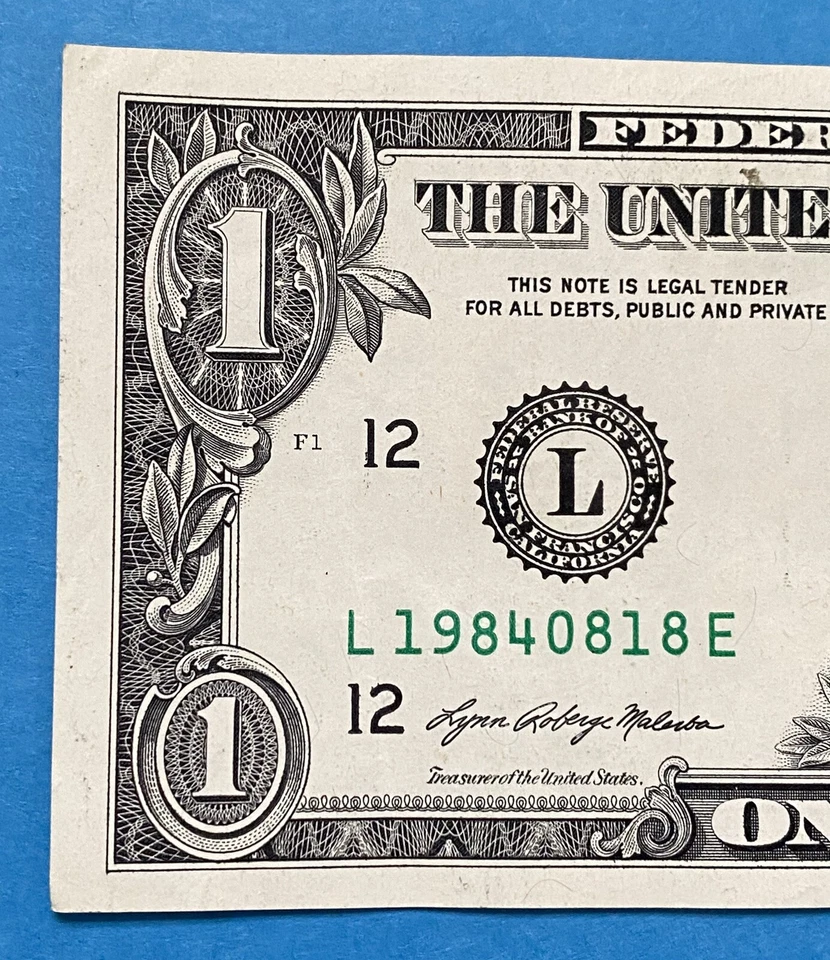 August 18, 1984 Birthday Note $1 One Dollar Bill Fancy Serial Number - Image 4 of 4