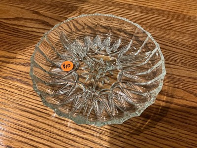 Small Crystal Glass Candy Dish 7  3 Compartment 
