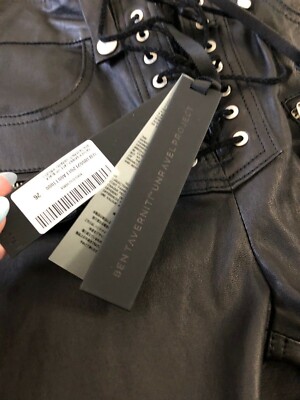 NWT Ben Taverniti Unravel Project Black leather Lace up Black