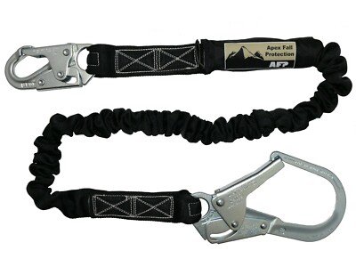  AFP New Fall Protection Safety Lanyard  6' Internal Shock-Absorbing Rebar Hook