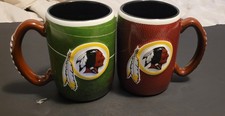 (2)Redskins Boelter Brands Coffee/Tea Mug 2014 Raised Logo NFL Maroon Green 16oz