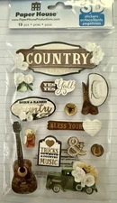 Paper House 3-D~It's A Country Thing~raised sticker set~Nice! Quick Ship!