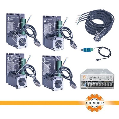 DE FREE 4Axis Nema23 Closed Loop Stepper3Nm4A Φ8mm 23SSM2440-EC1000& Driver CS57