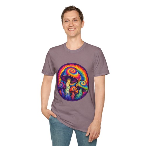 Tie Dye Mushroom Psychedelic Trippy Retro Hippie Natur Unisex Softstyle T-Shirt - Bild 92 von 112