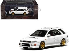 SUBARU IMPREZA WRX STI WAGON VER. VI RHD WHITE 1/64 DIECAST BY MOTORHELIX M67102