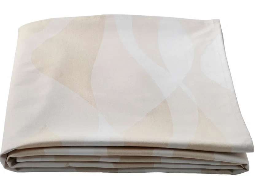 IKEA KRUSTISTEL Tablecloth, Patterned White Light Beige 57" x 94" / 145x240 cm - Image 3 of 4