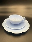 Vintage Paneled Grape Milk Glass Child’s Tea Set – 3-Piece – Excellent Condition