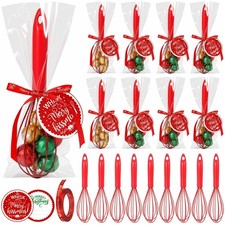 12 Set 10 Inch Christmas Whisks Gifts DIY Fillable Red Baking Supplies Christ...