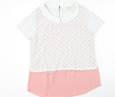 Mehrfarbige Basic-Bluse Damen UK-Größe 12 von Next