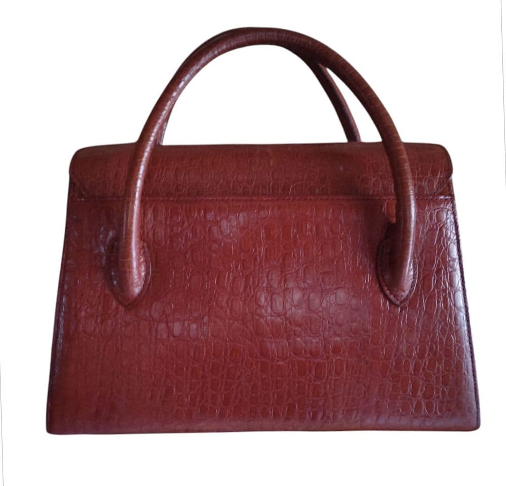 Valentino Garavani Brown Leather Box Handbag, Vintage, No Shoulder Strap Japan thumbnail 2