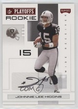 2007 Playoff NFL Playoffs Rookie Red Signatures Johnnie Lee Higgins Auto 9fc