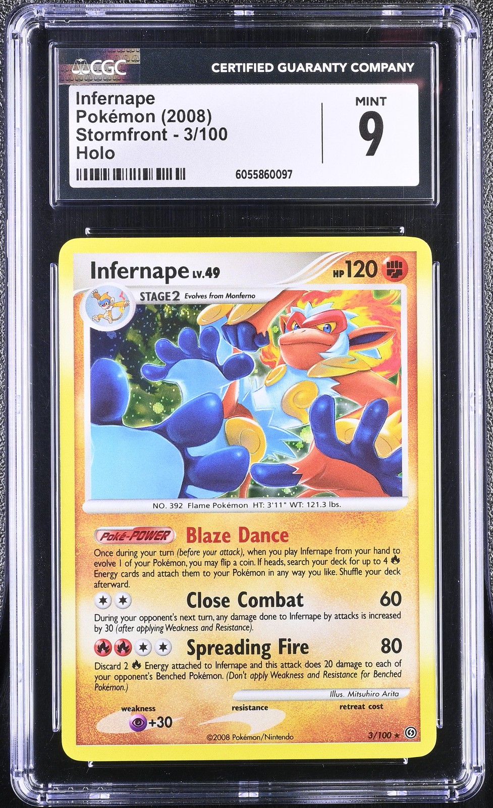 CGC 9 MINT Infernape 2008 Stormfront 3/100 Holo Pokemon Card psa