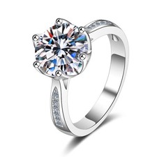925 Sterling Silver 3Ct Round Cut Moissanite Soitaire Wedding Engagement Ring