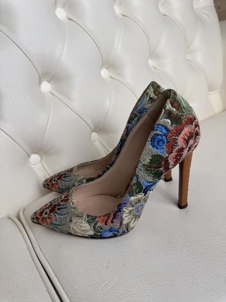 Women Ermanno Scervino Heels Brown Leather 37.5