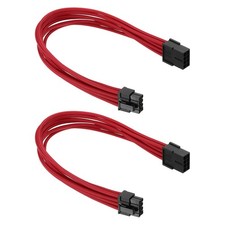 PCIe Cable 8 Pin Male to 8 Pin Male 300mm, 2Pcs GPU Power Supply Cable Black Red