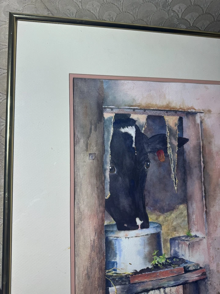 Pintura Acuarela Beverly Vidal Schwartz "Belle Of The Barn" - Firmada/Enmarcada Foto 3 de 4