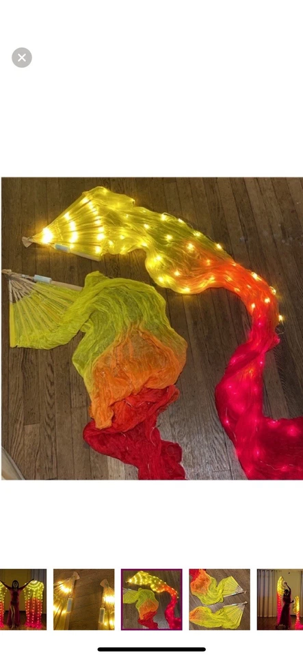 Ventiladores de tela LED Ventiladores LED Danza del vientre Ventiladores LED Foto 4 de 4