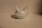Vintage Indiana Glass Hen on Nest Covered Dish - Small - White