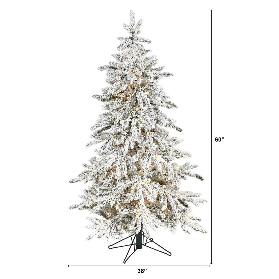 5’ Flocked Grand Northern Rocky Fir Artificial Christmas Tree. Retail $390 - Image 2 of 4