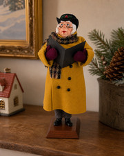 RARO! Libro de canciones Simpich Christmas Caroler 1997 "Fat Man" abrigo amarillo