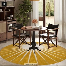 100*100cm 1pc Modern Minimalist Luxury Round Velvet Area Mat - Machine Washable,