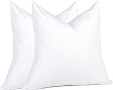 puredown Feather Throw Pillow Inserts 22 x 22 Pack of 2, White , Big Throw