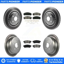 Front Rear Coated Brake Rotor Semi-Metallic Pad Kit For Toyota Highlander Sienna